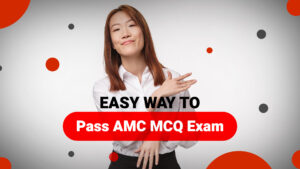 A girl is standing and showing relaxed body language on how to pass the exam